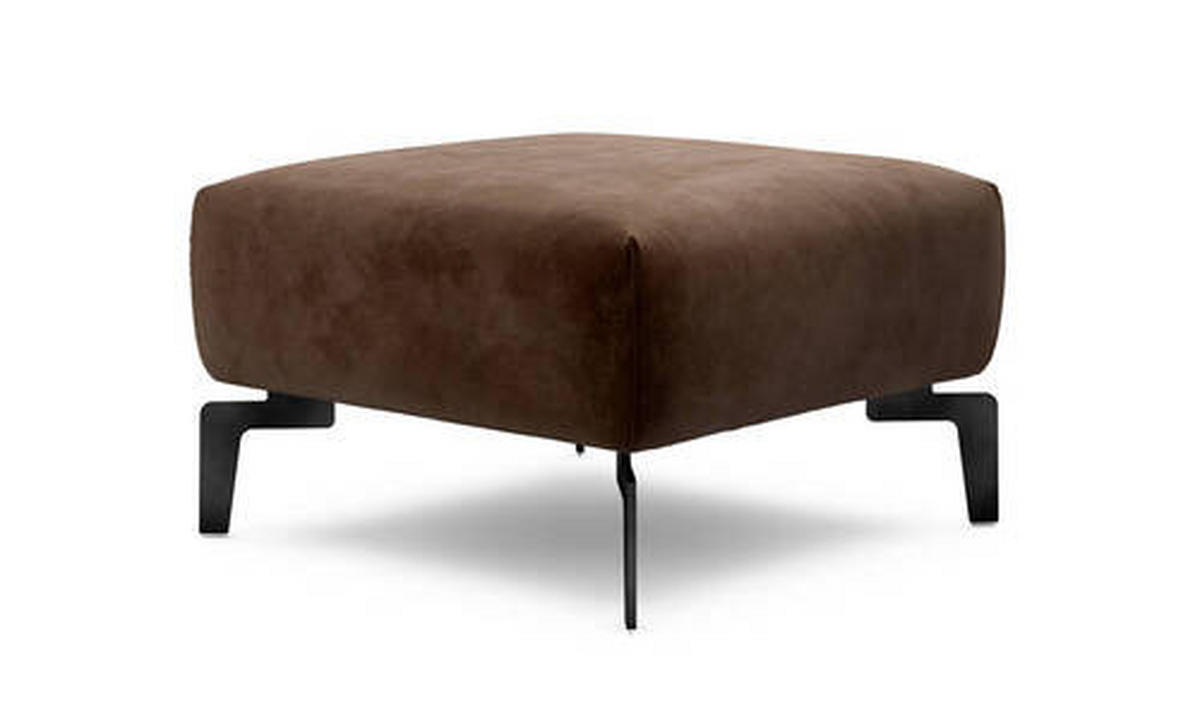 HOCKER in Textil Braun  - Schwarz/Braun, Design, Textil/Metall (70/70/46cm) - SENSOO