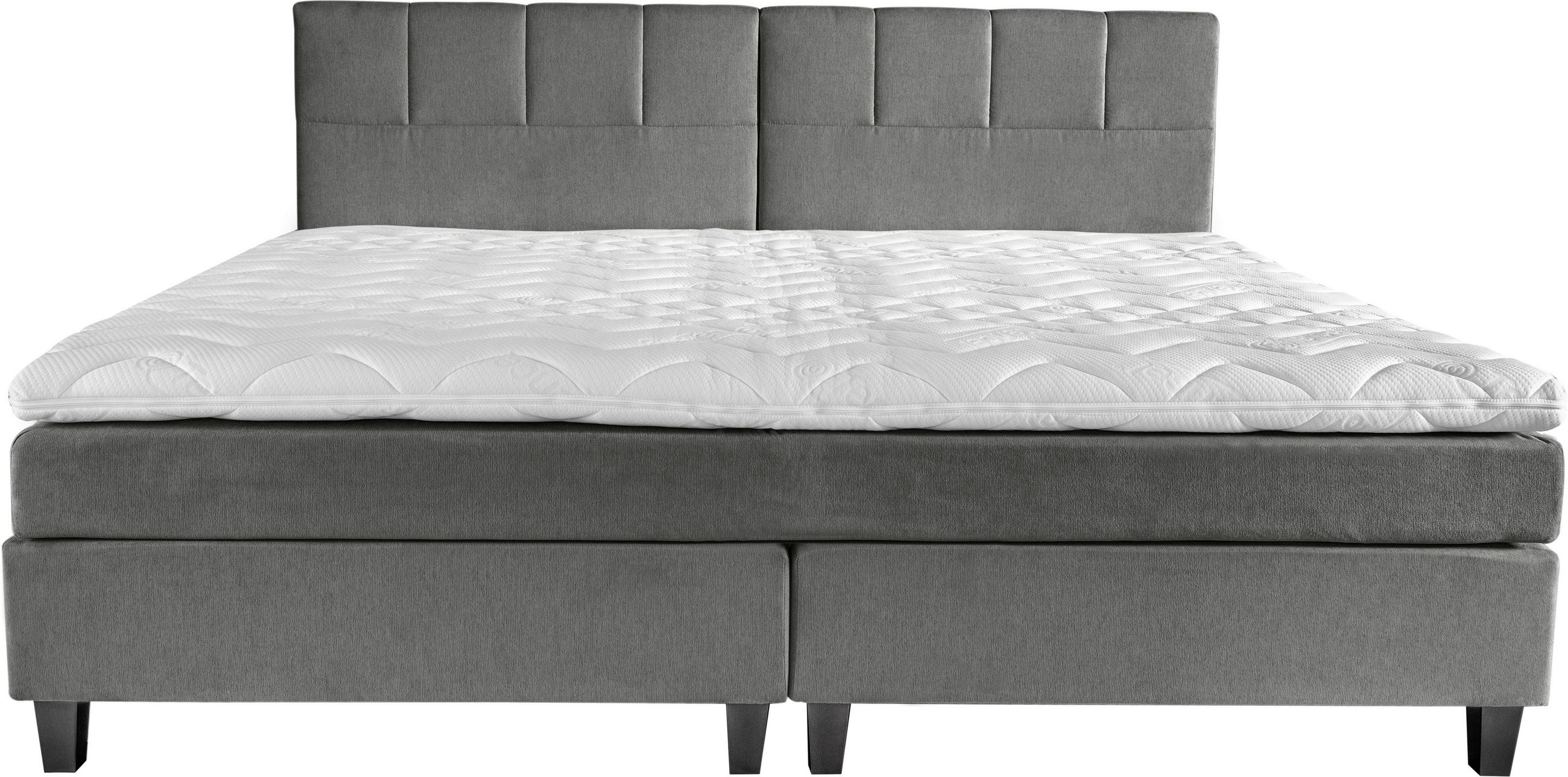 BOXSPRINGBETT 240/200 cm  in Grau  - Wengefarben/Grau, Trend, Holz/Textil (240/200cm) - Esposa