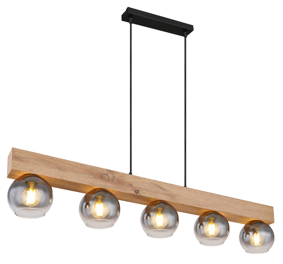 LAMPĂ SUSPENDATĂ 115/15/120 cm  - culoare natur/negru, Natur, sticlă/metal (115/15/120cm) - Globo
