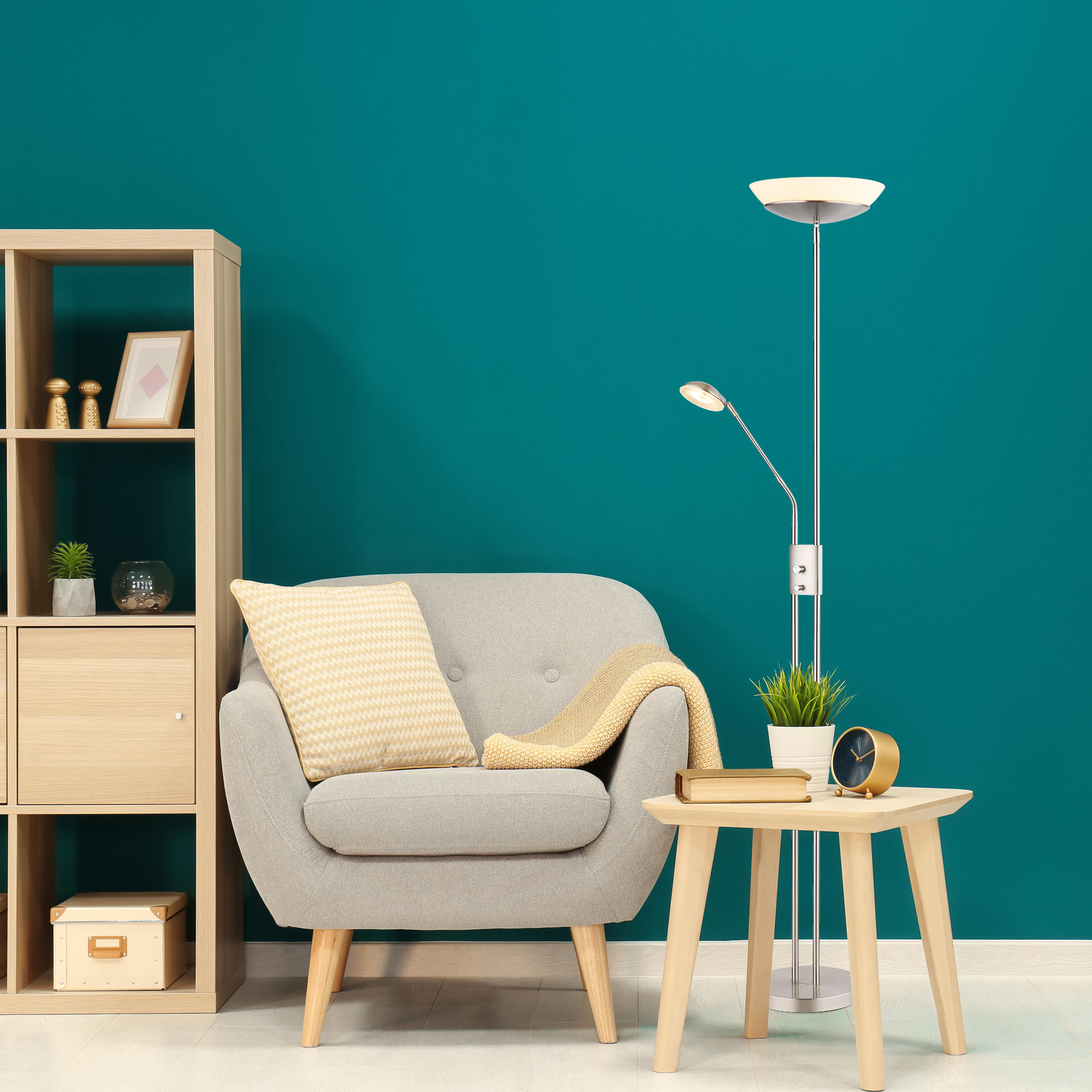 LED-DECKENFLUTER - Opal/Nickelfarben, Konventionell, Glas/Kunststoff (29/180cm) - Globo