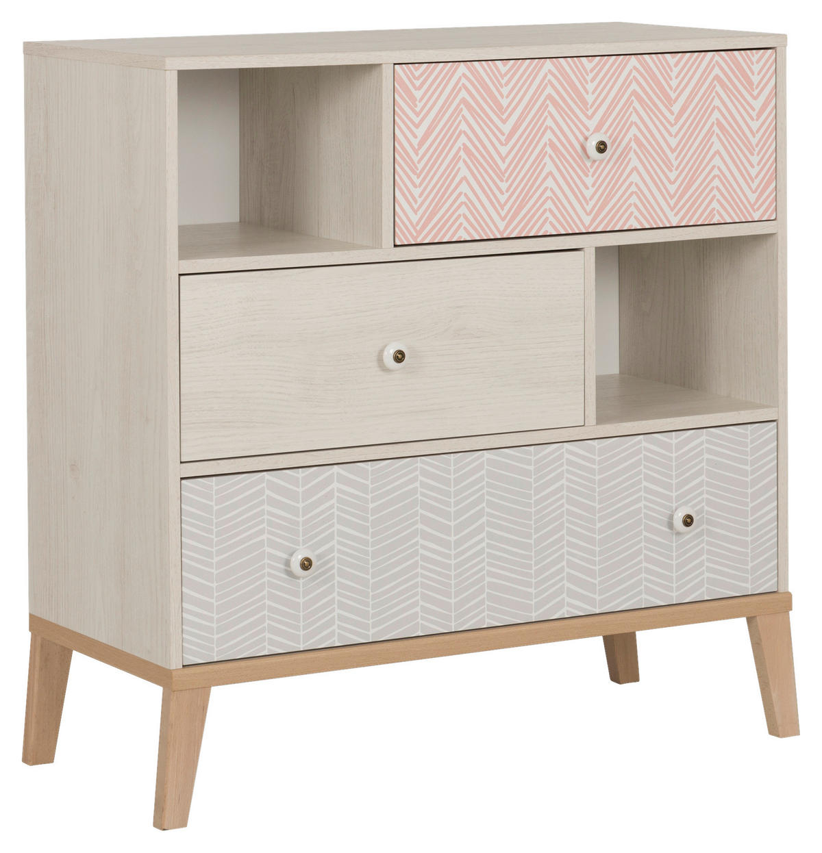 KOMMODE  in 94/95/41 cm  - Kastanienfarben/Koralle, MODERN, Keramik/Holz (94/95/41cm) - MID.YOU