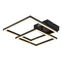 LED-DECKENLEUCHTE    48,8/35,3/6,4 cm  - Opal/Schwarz, Design, Kunststoff (48,8/35,3/6,4cm) - Globo