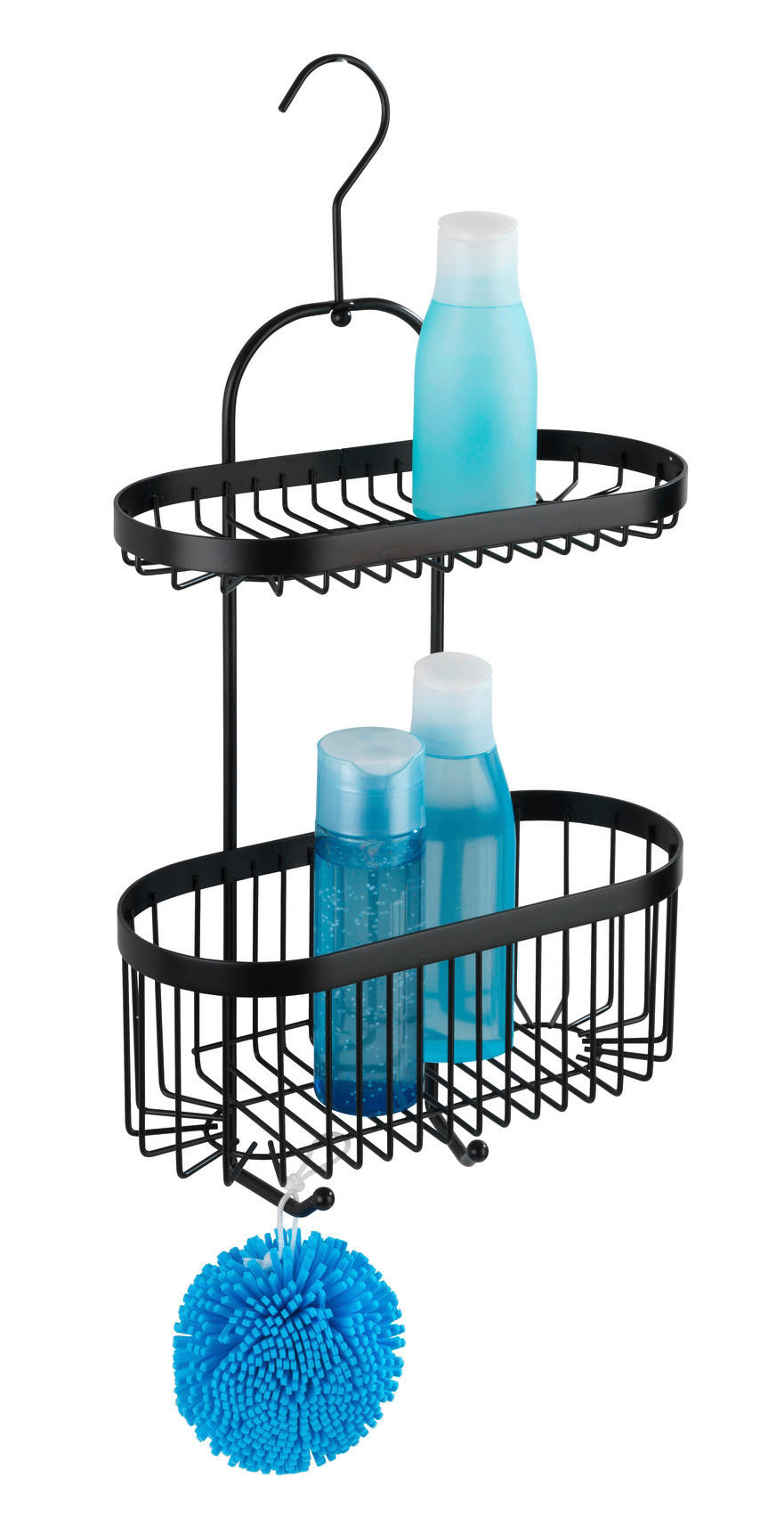 DUSCHKORB - Schwarz, Basics, Metall (27/47/13cm) - Wenko