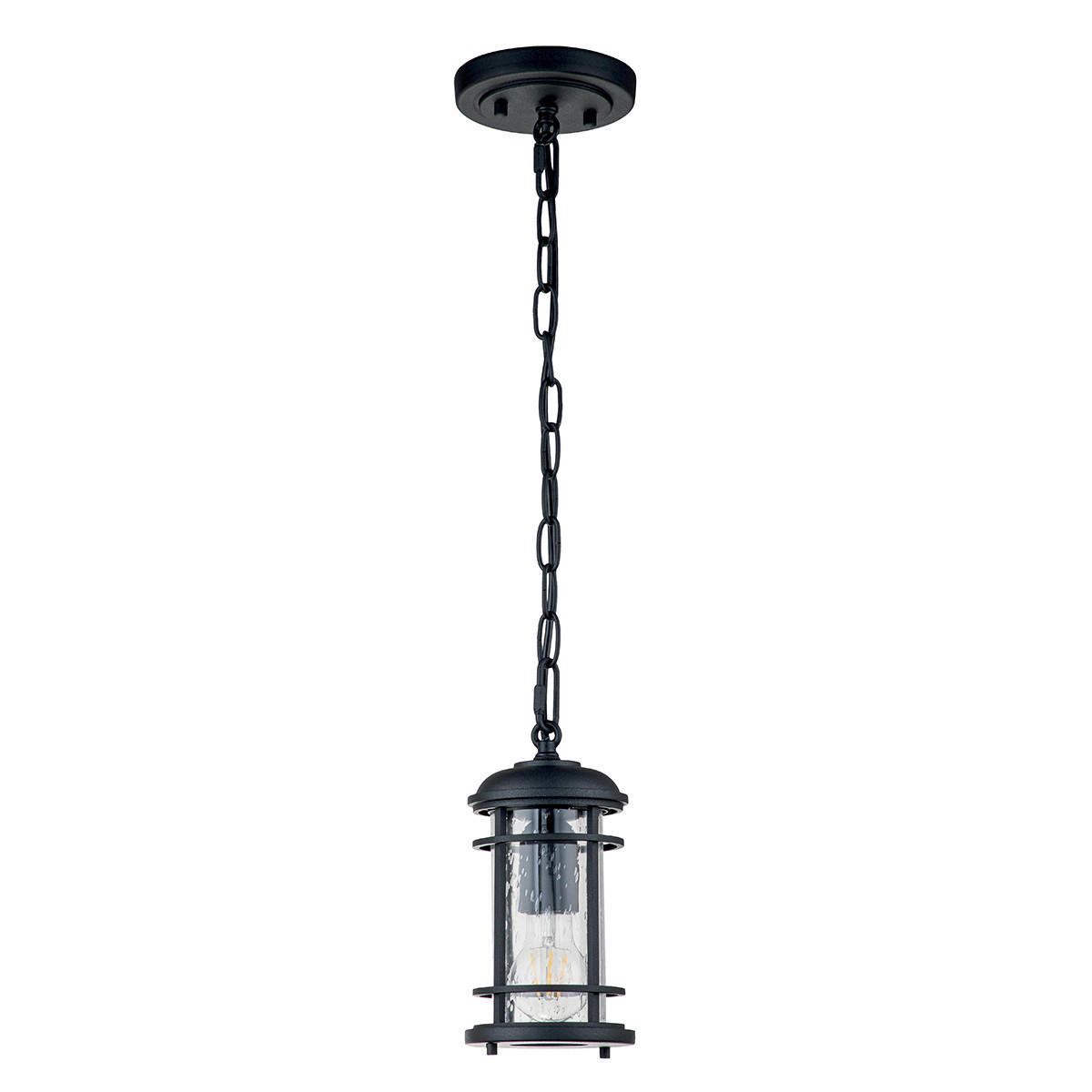 VENKOVNÍ ZÁVĚSNÉ SVÍTIDLO, 12.1/32.5  cm  - černá, Konvenční, kov/sklo (12.1/32.5 cm) - Elstead Lighting