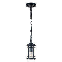 VONKAJŠIE ZÁVESNÉ SVIETIDLO, 12.1/32.5  cm  - čierna, Konventionell, kov/sklo (12.1/32.5 cm) - Elstead Lighting