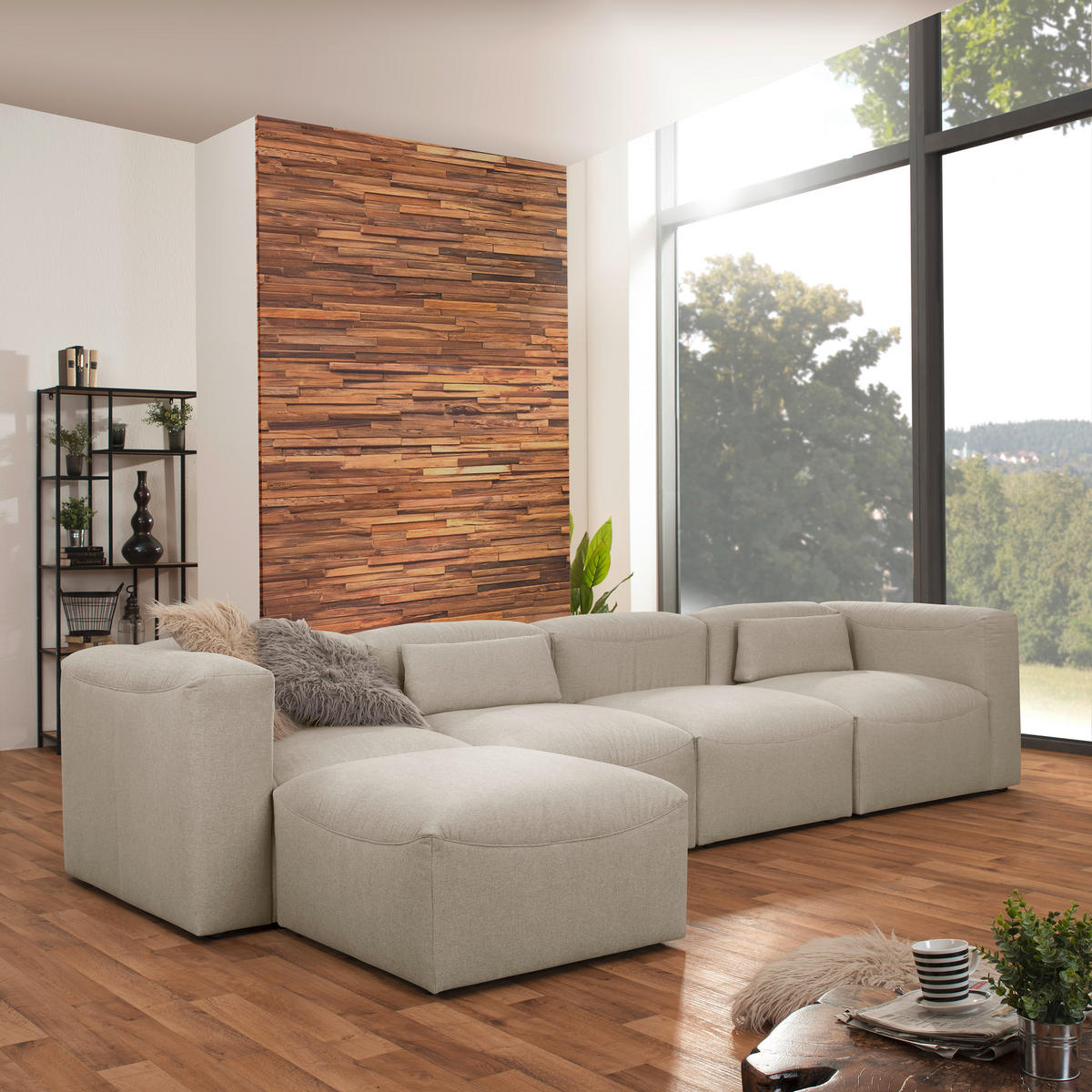 RÉCAMIERE Creme Flachgewebe  - Creme, Design, Kunststoff/Textil (160/73/100cm) - Max Winzer