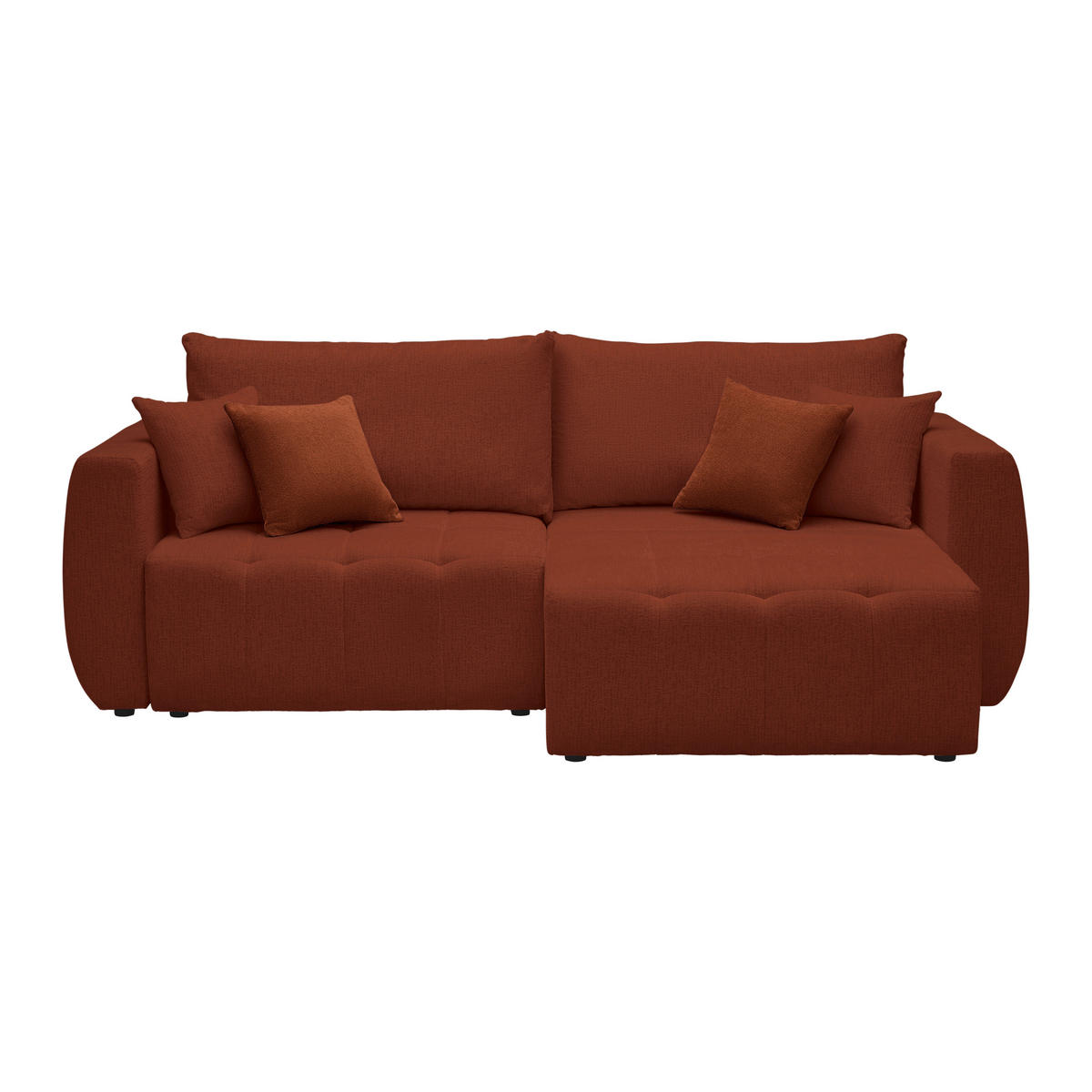 SCHLAFSOFA in Chenille, Jacquard Rostfarben  - Rostfarben/Schwarz, Kunststoff/Textil (245/74-90/104cm) - MID.YOU