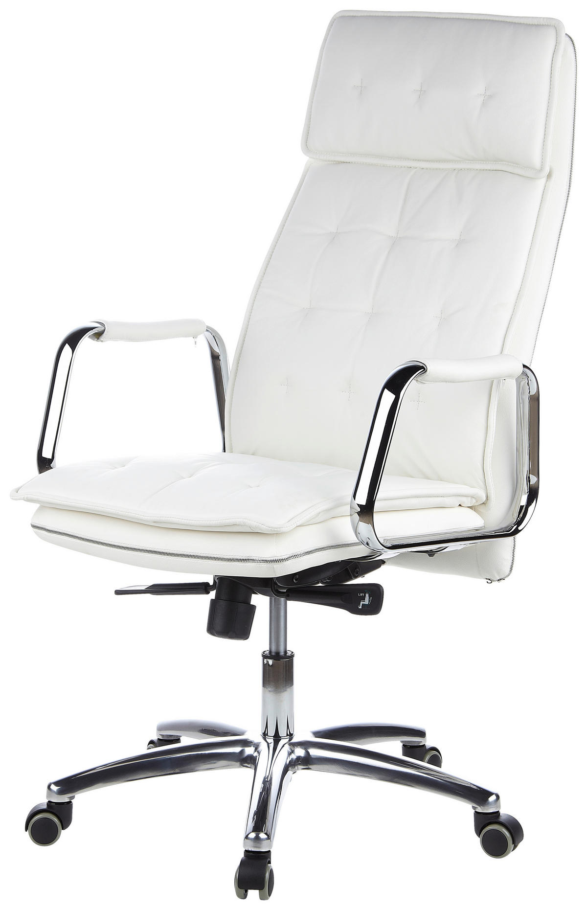 CHEFSESSEL Creme  - Creme, Basics, Leder/Kunststoff (60/130/48cm) - MID.YOU