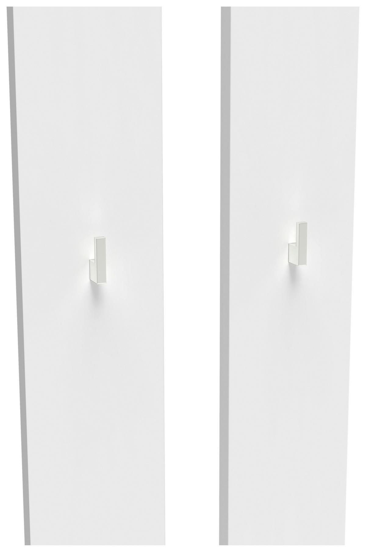 GARDEROBENPANEEL 2 Stück  in 11/163/1,8 cm  - Weiß, KONVENTIONELL, Holzwerkstoff (11/163/1,8cm) - Novel