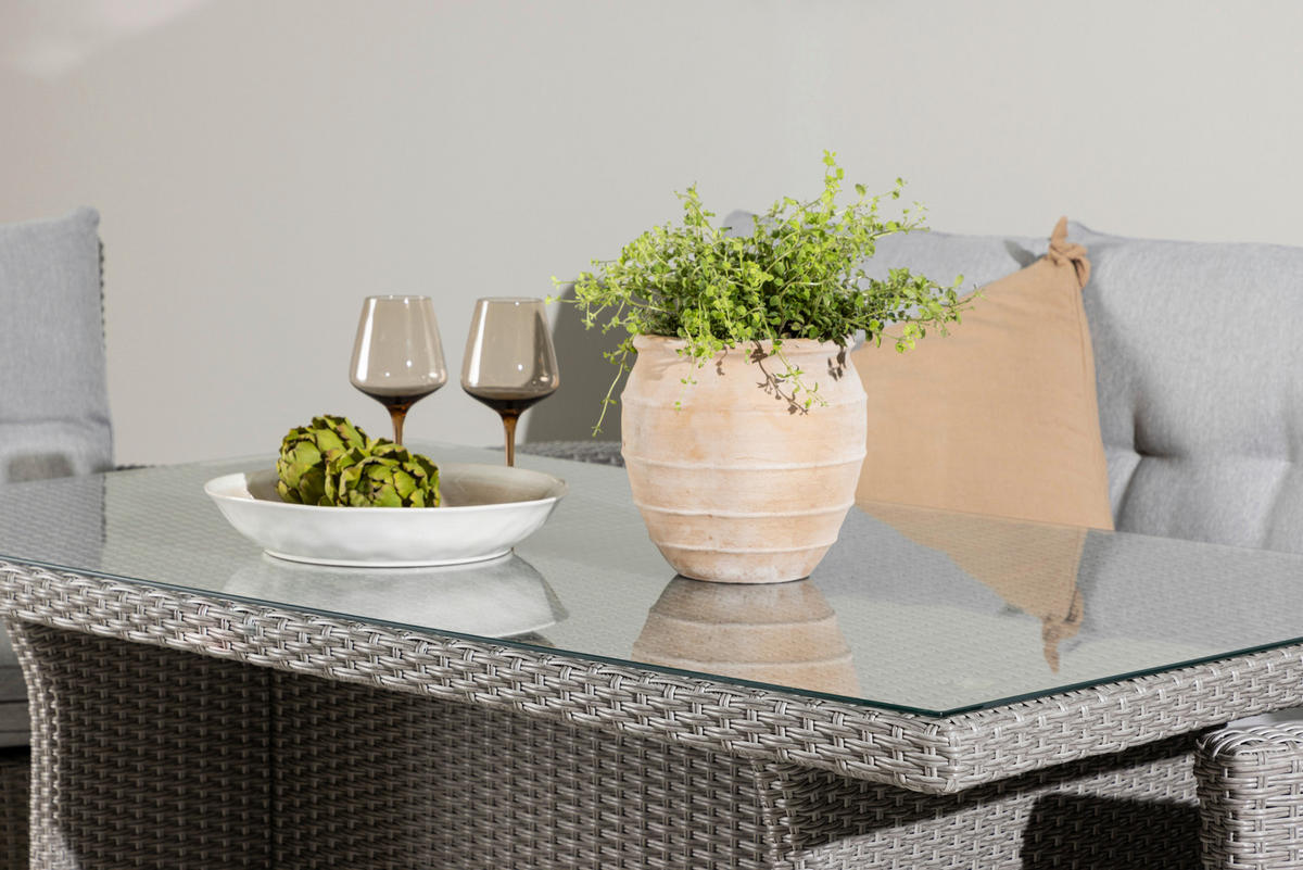 LOUNGESET 2 delar  - grå, Klassisk, glas/plast - Gardenson