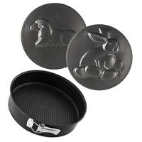 Backform-Set mit 2 Motivböden - Schwarz, Metall (26/6,5cm) - Zenker