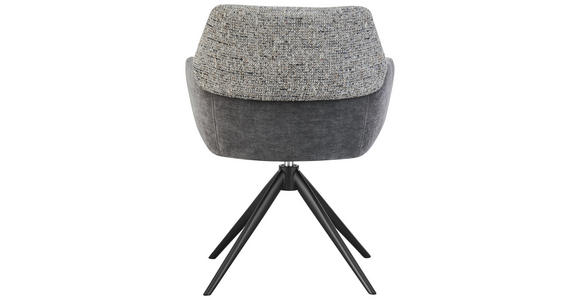 ARMLEHNSTUHL in Eisen Webstoff - Anthrazit/Schwarz, Design, Textil/Metall (61/83/61cm) - Novel