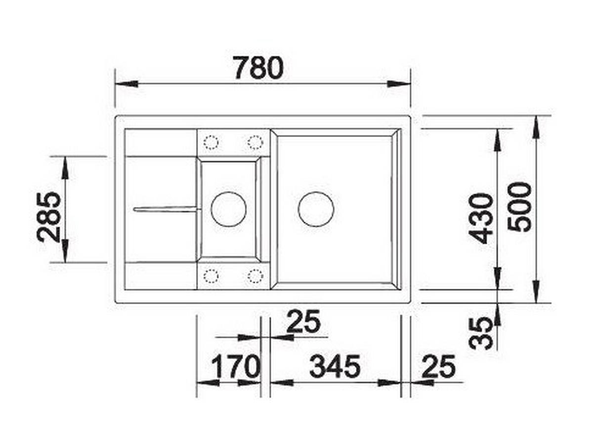 SPÜLE 513473  - Anthrazit, Basics, Stein (78/19/50cm) - Blanco
