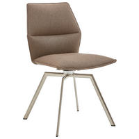 STUHL  Sitzfläche 360° drehbar, Lederauswahl, Stoffauswahl, Typenauswahl   Braun, Edelstahlfarben  - Edelstahlfarben/Braun, Design, Textil/Metall (49/86/60cm) - Venjakob