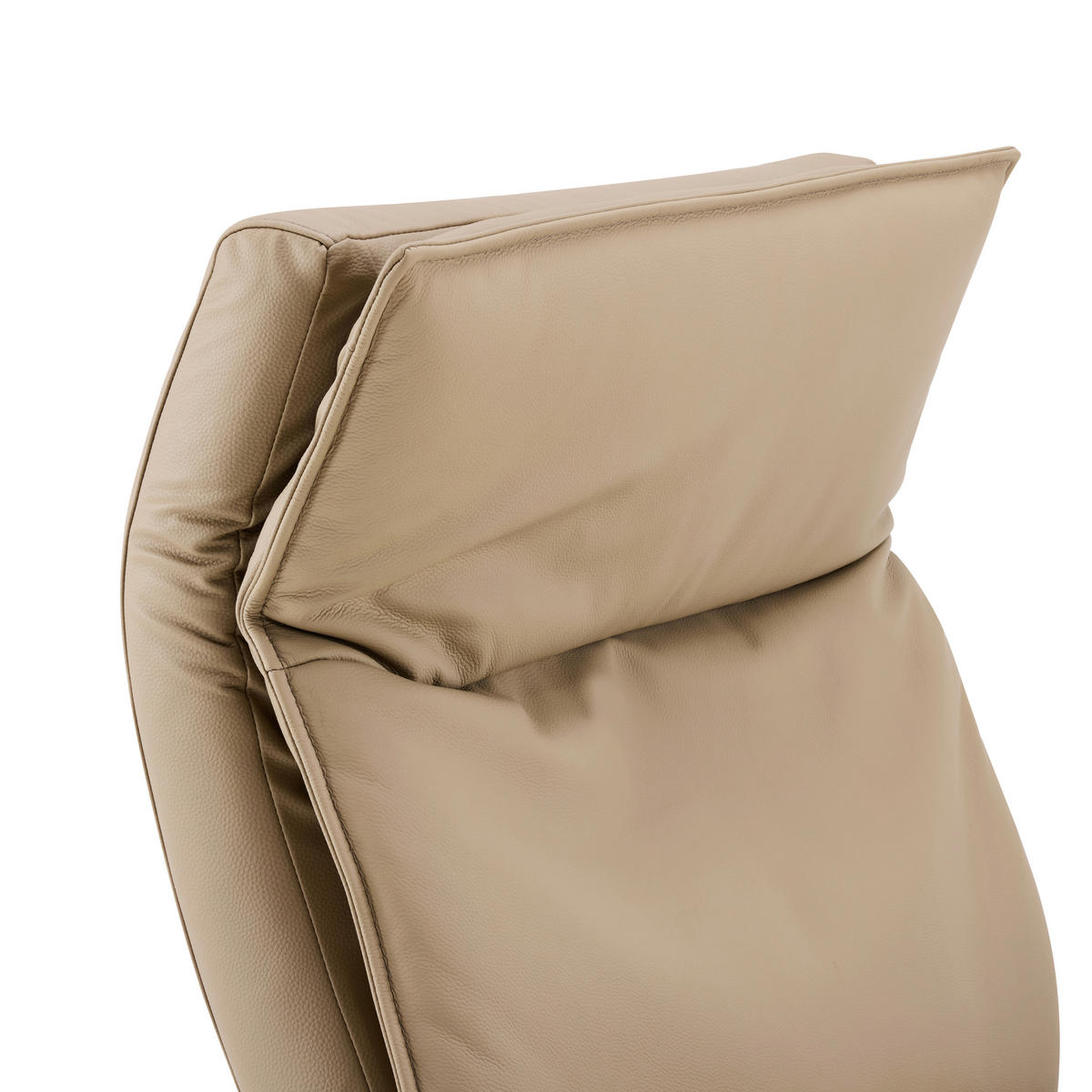 RELAXSESSEL Lederlook Echtleder Relaxfunktion, Kopfteilverstellung, Fußteilverstellung    - Taupe/Schwarz, Design, Leder/Textil (70/110/82cm) - Stylife