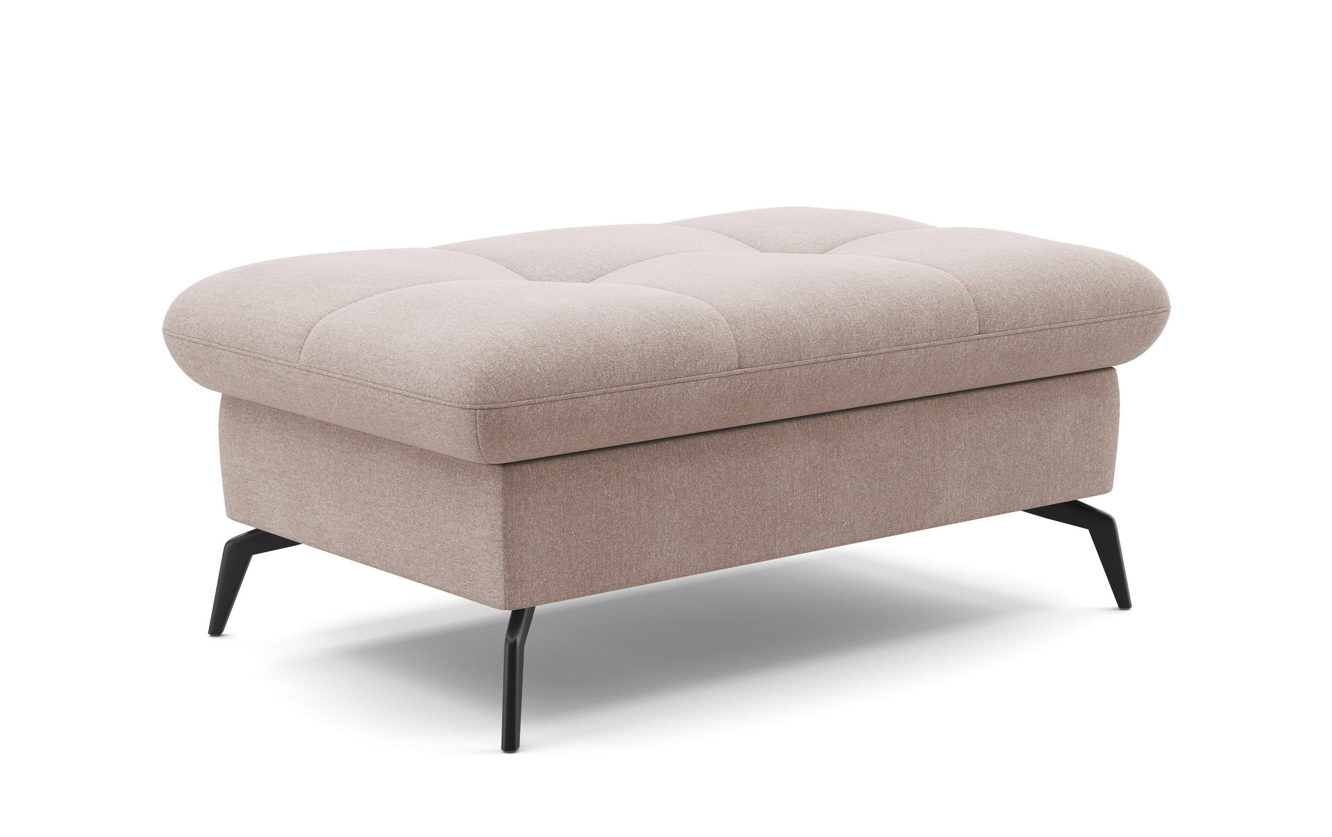 HOCKER in Textil Greige  - Greige/Schwarz, Konventionell, Textil/Metall (102/47/69cm) - Sit & More