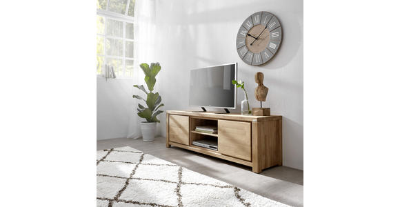 LOWBOARD Eiche massiv - Natur, Holz (150/50/40cm) - Linea Natura