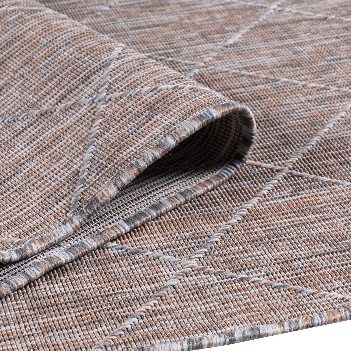 In- und Outdoorteppich 80/250 cm Zagora Grau, Beige  - Beige/Grau, Basics, Textil (80/250cm) - Novel
