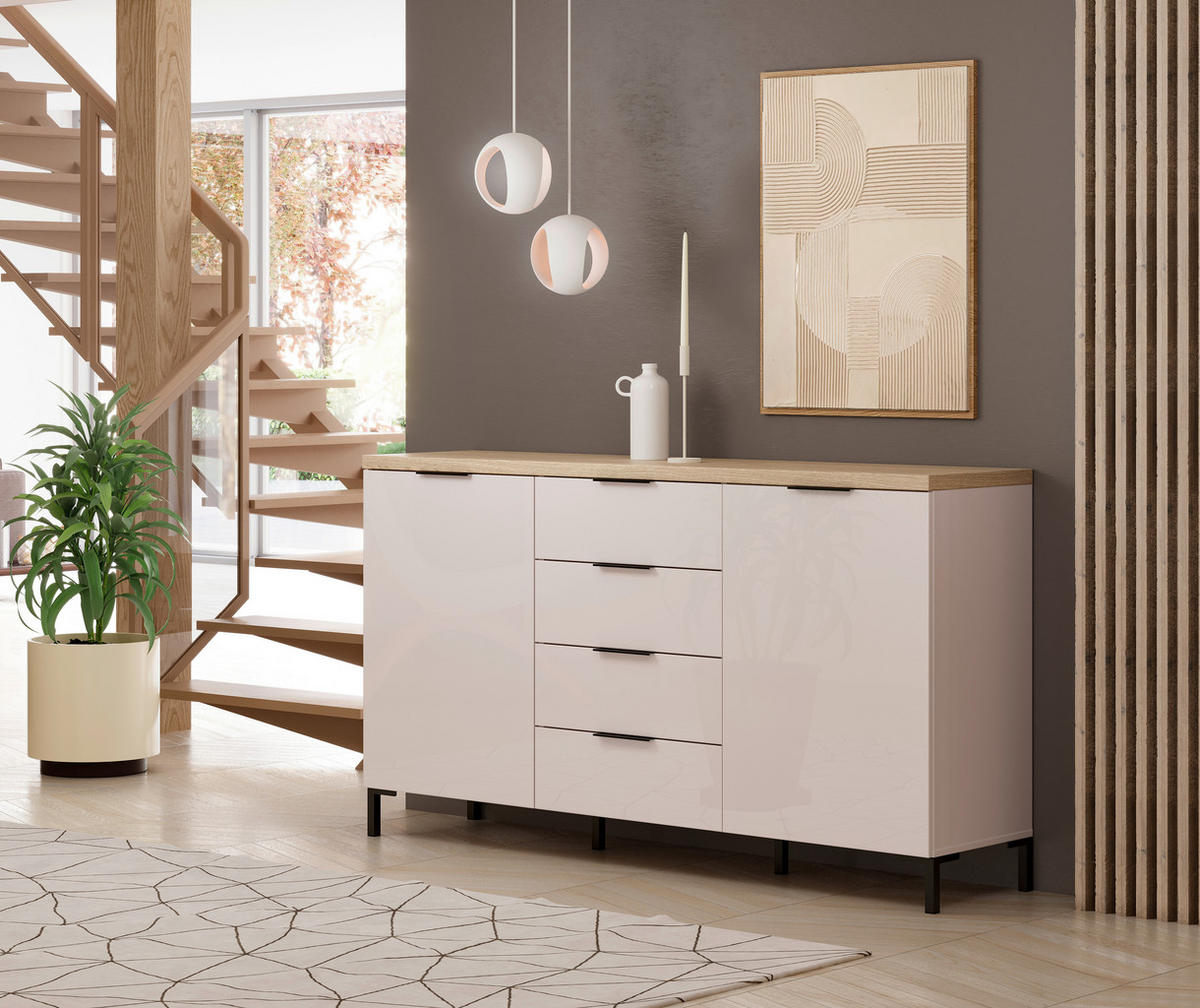 SIDEBOARD  in 180/89/43 cm  - Kaschmir/Eichefarben, Design, Holzwerkstoff/Kunststoff (180/89/43cm) - Xora
