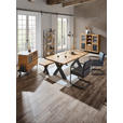 ESSTISCH in Holz, Metall 200/100/76 cm   - Schwarz/Akaziefarben, Design, Holz/Metall (200/100/76cm) - Ambia Home