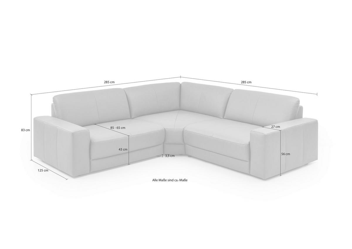 ECKSOFA Niels Andersson Olivgrün Echtleder  - Schwarz/Olivgrün, Design, Leder/Kunststoff (285/285cm) - Niels Andersson
