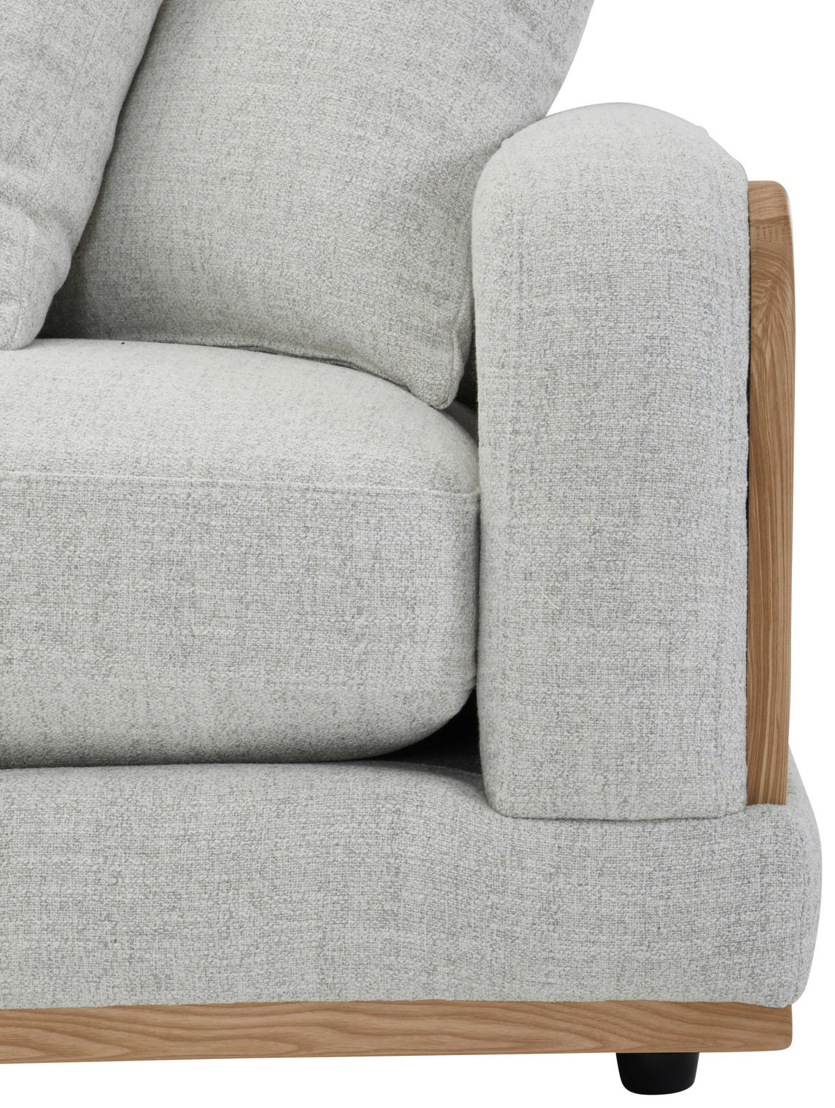 ECKSOFA WIENER GEFLECHT Hellgrau Flachgewebe  - Hellgrau/Schwarz, LIFESTYLE, Holz/Kunststoff (294/294cm) - Livetastic