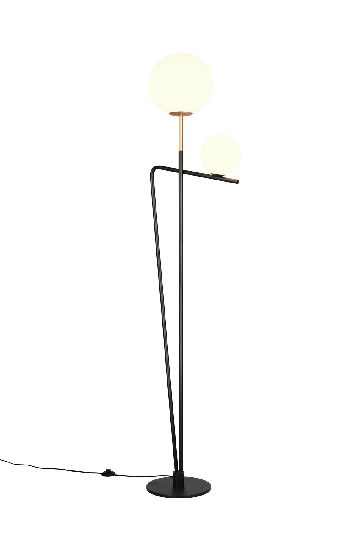 STEHLEUCHTE 42/25/180 cm    - Goldfarben/Schwarz, LIFESTYLE, Glas/Metall (42/25/180cm) - Trio Leuchten