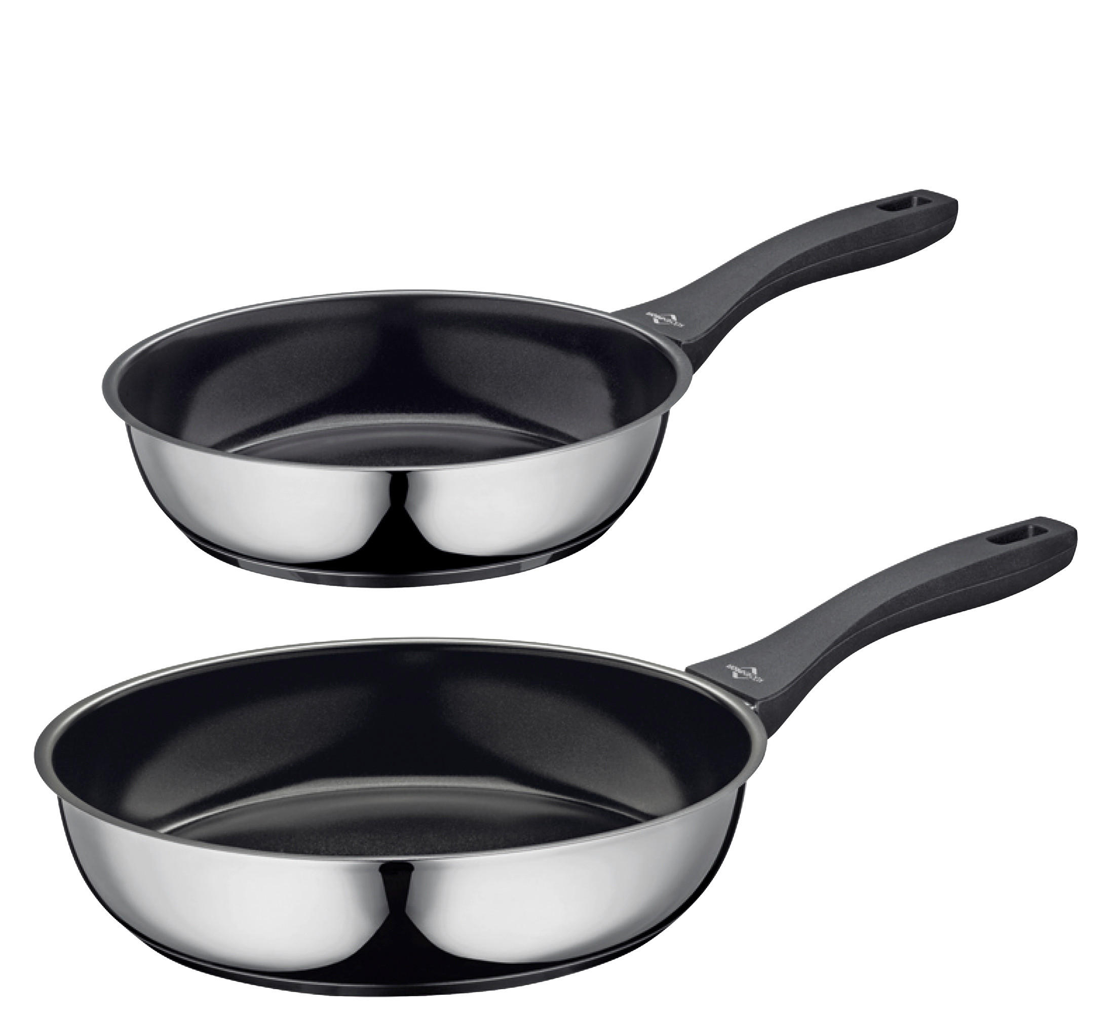 PFANNENSET ROMA Edelstahl 2-teilig  - Silberfarben, Basics, Kunststoff/Metall (24+28cm) - KÜCHENPROFI