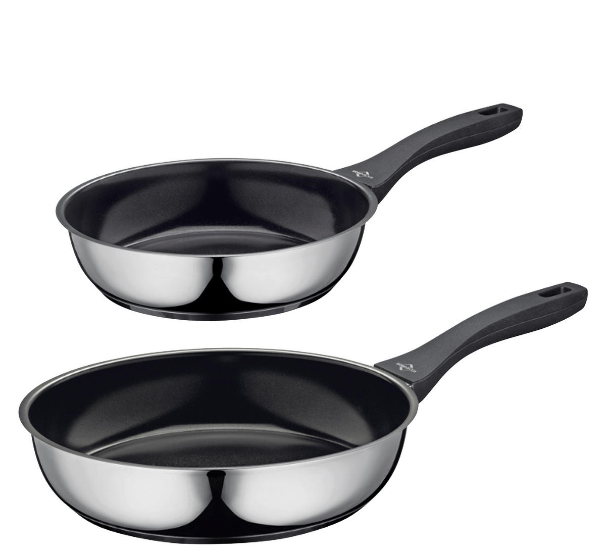 SADA PÁNVÍ, 24+28 cm, nepřilnavý povrch ILAG®, 2dílné - barvy stříbra, Basics, kov/plast (24+28cm) - KÜCHENPROFI