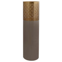 BODENVASE 90 cm  - Taupe/Goldfarben, Trend, Metall (25/90cm) - Kayoom