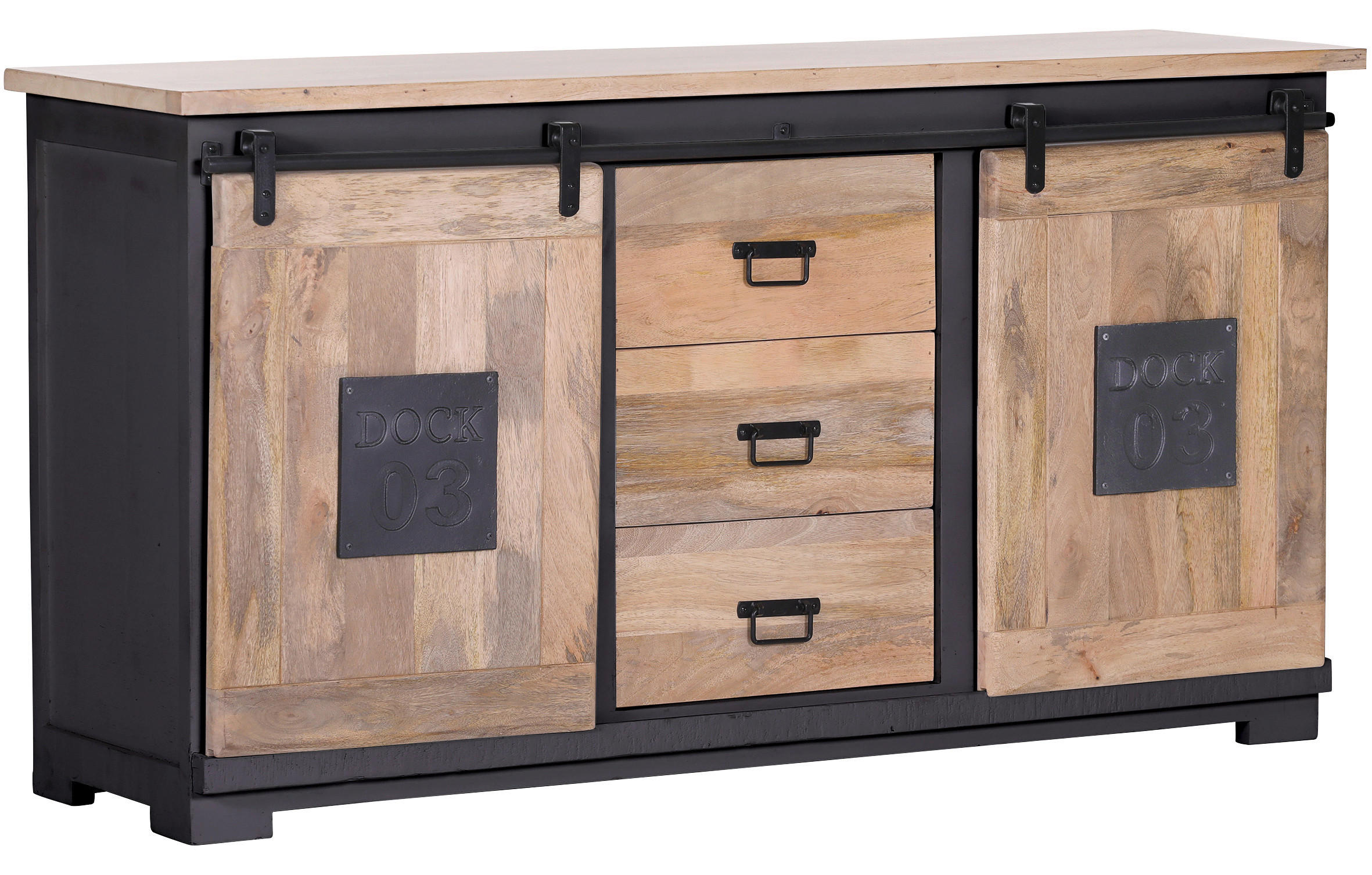 SIDEBOARD 160/85/45 cm  in Anthrazit, Braun, Naturfarben  - Anthrazit/Schwarz, LIFESTYLE, Holz/Holzwerkstoff (160/85/45cm) - Landscape