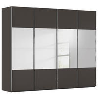 SCHWEBETÜRENSCHRANK 271/223/68 cm,  in Graphitfarben, 4 Tür(en)  - Chromfarben/Graphitfarben, Design, Holzwerkstoff/Metall (271/223/68cm) - Novel