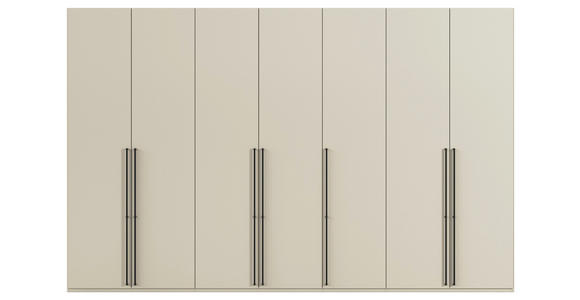 DREHTÜRENSCHRANK 350/235/61 cm,  in Champagner, 7-türig  - Champagner/Schwarz, Basics, Holzwerkstoff/Metall (350/235/61cm) - Novel