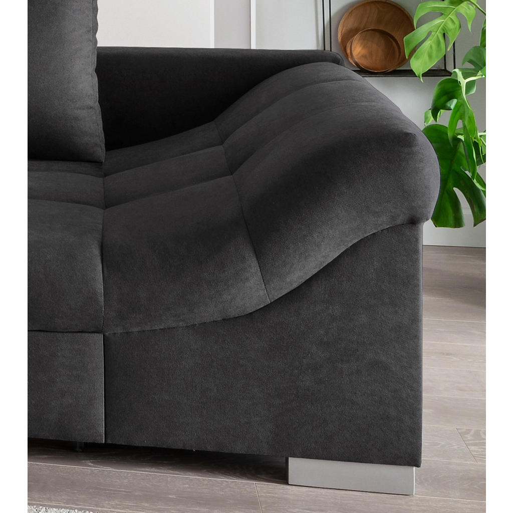 Thumbnail - Mid.you Eckschlafsofa, Schwarz, Textil, Buche, 4-Sitzer, Füllung: Schaumstoff, 298x202 cm, Liegefunktion, Rücken echt, A...