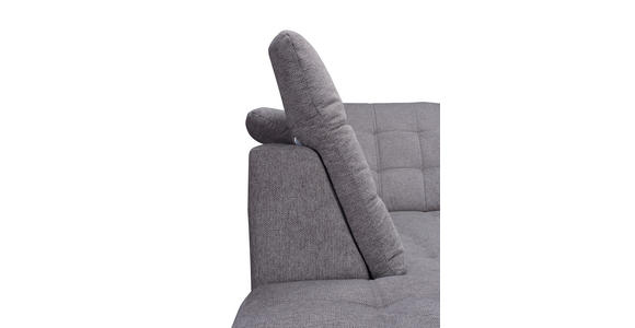ECKSOFA Dunkelbraun Chenille Bettkasten, Schlaffunktion, Rücken echt, Kopfteilverstellung, Liegefläche im Originalstoff  - Chromfarben/Dunkelbraun, KONVENTIONELL, Kunststoff/Textil (205/260cm) - Carryhome