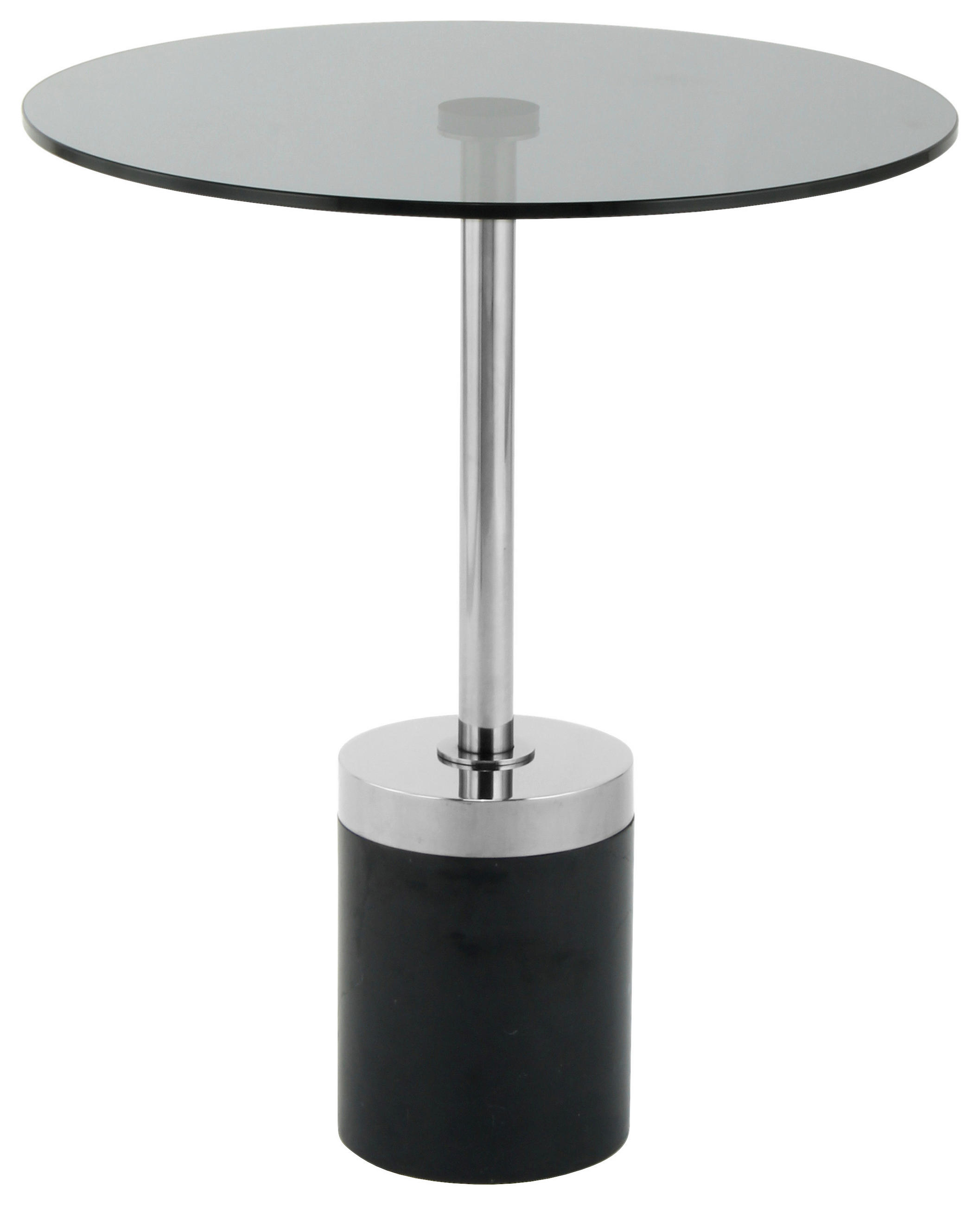 BEISTELLTISCH 46/46/53 cm Graphitfarben, Schwarz rund  - Graphitfarben/Schwarz, Design, Glas/Stein (46/46/53cm) - Kayoom