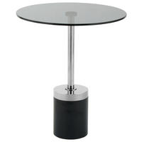 BEISTELLTISCH in Metall, Glas, Stein 46/46/53 cm  - Graphitfarben/Schwarz, Design, Glas/Stein (46/46/53cm) - Kayoom