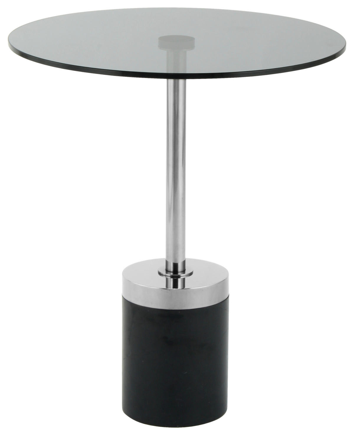 BEISTELLTISCH in Metall, Glas, Stein 46/46/53 cm  - Graphitfarben/Schwarz, Design, Glas/Stein (46/46/53cm) - Kayoom
