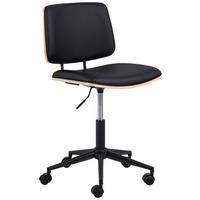 DREHSTUHL  in Lederlook Schwarz  - Schwarz, Design, Holz/Holzwerkstoff (48,5/91/54cm) - MID.YOU