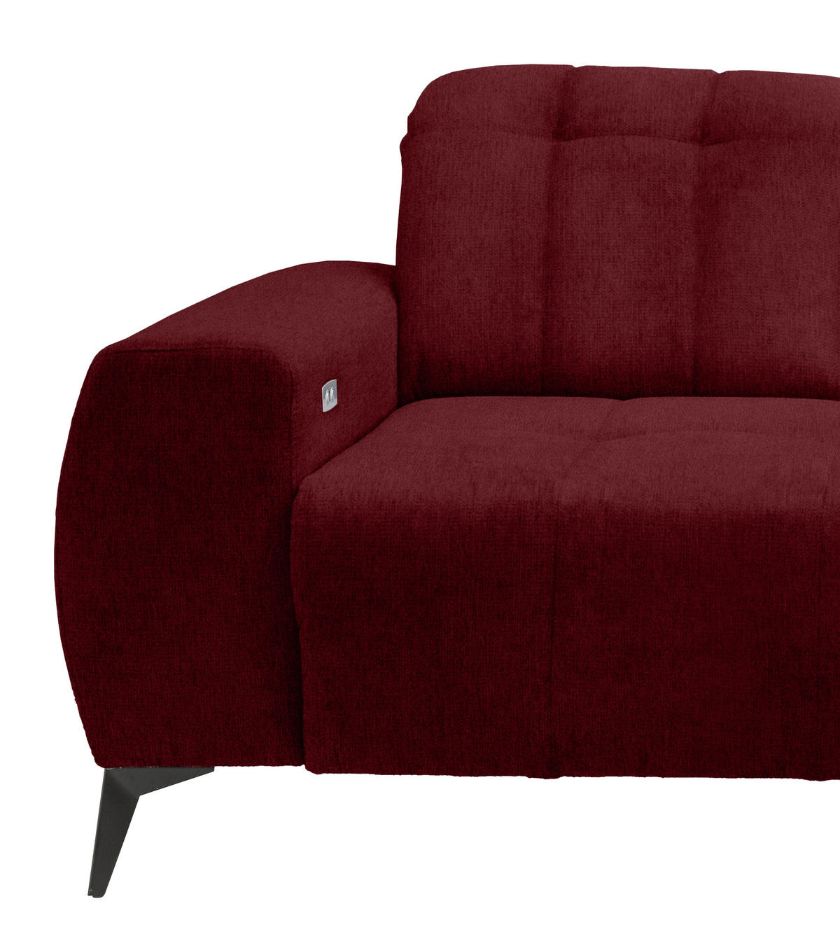 ECKSOFA in Mikrofaser Bordeaux  - Bordeaux/Schwarz, Modern, Textil/Metall (261/200cm) - Livetastic