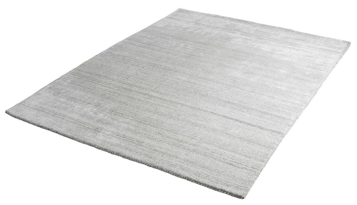 HANDWEBTEPPICH 90/160 cm Silberfarben  - Silberfarben, Basics, Textil (90/160cm) - Obsession