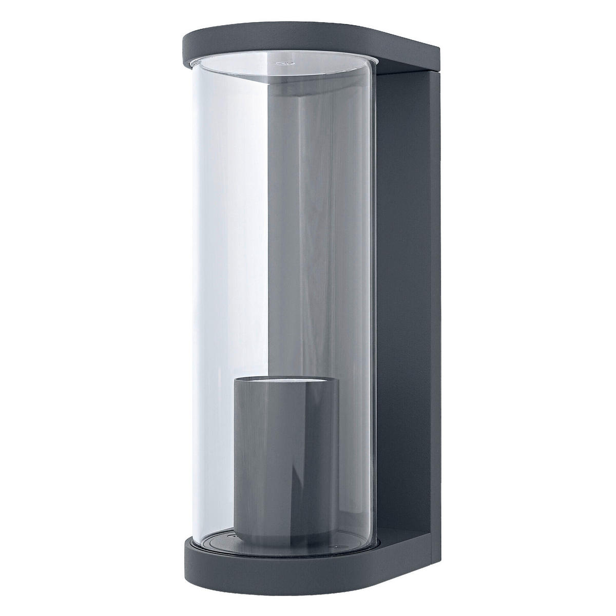 AUßENLEUCHTE 11,7/8,2/22,2 cm   - Dunkelgrau, Basics, Glas/Metall (11,7/8,2/22,2cm) - Osram