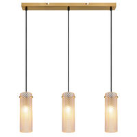 HÄNGELEUCHTE KAROLO 65/8/120 cm   - Goldfarben/Schwarz, KONVENTIONELL, Glas/Textil (65/8/120cm) - Globo
