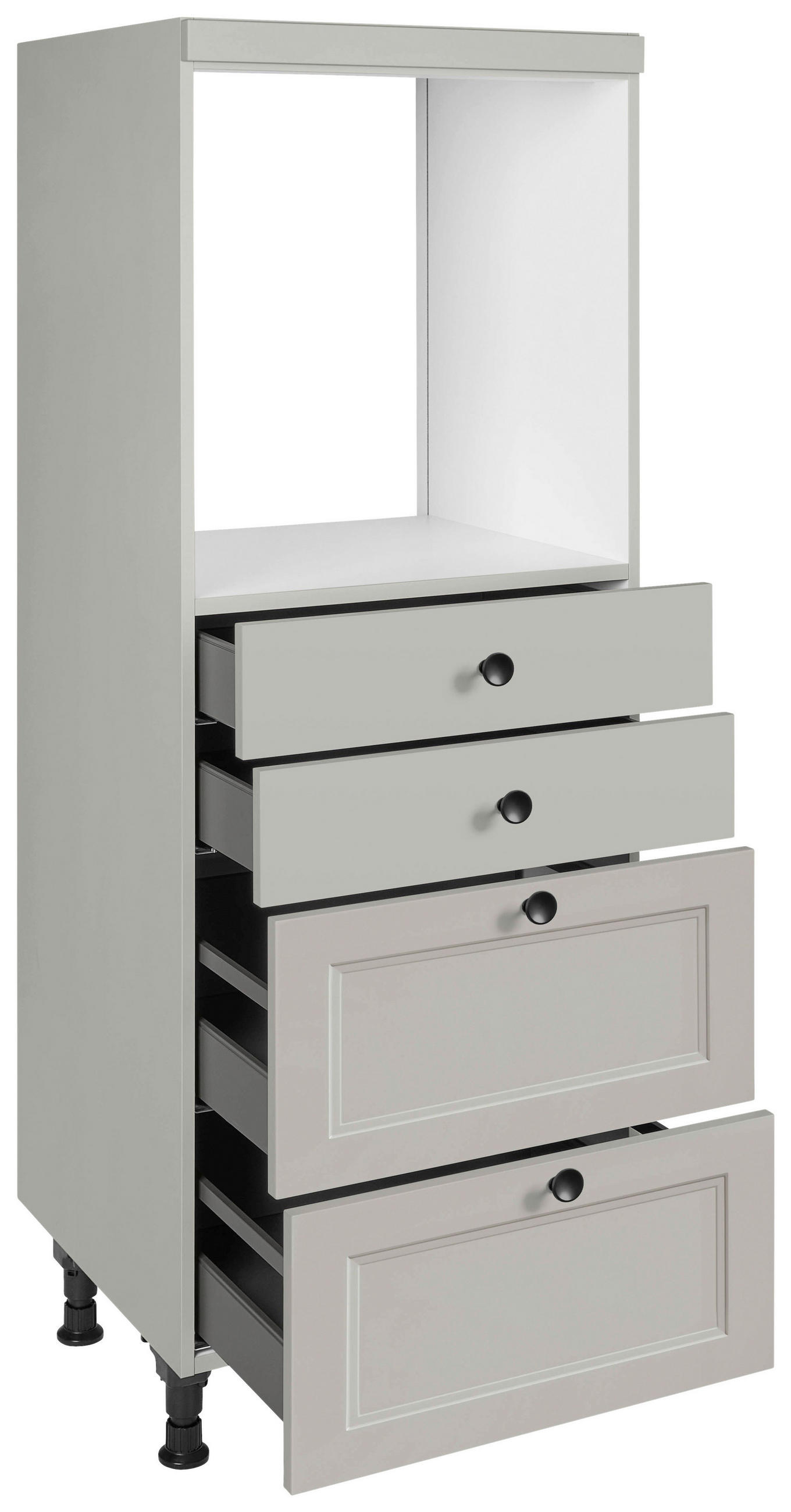 GERÄTEUMBAUSCHRANK 60/168/58 cm  in Grau  - Schwarz/Grau, MODERN, Holzwerkstoff/Metall (60/168/58cm) - Nobilia