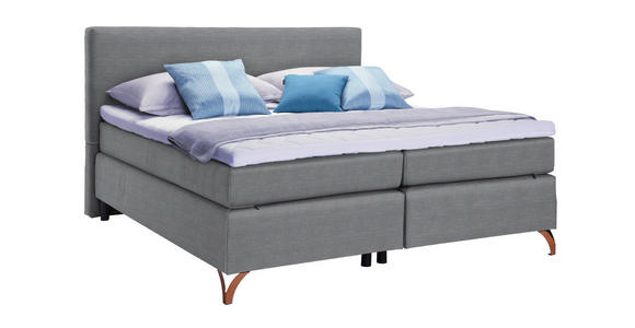 BOXSPRINGBETT 140/200 cm  in Grau  - Grau/Kupferfarben, KONVENTIONELL, Textil/Metall (140/200cm) - Esposa