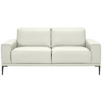 2-SITZER-SOFA in Echtleder Ecru  - Ecru/Schwarz, Design, Leder/Metall (180/82/92cm) - Johann Jakob
