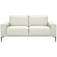 2-SITZER-SOFA  in Echtleder Ecru   - Ecru/Schwarz, Design, Leder/Metall (180/82/92cm) - Johann Jakob