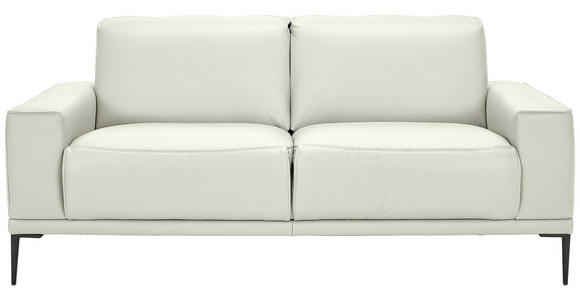2-SITZER-SOFA  in Echtleder Ecru   - Ecru/Schwarz, Design, Leder/Metall (180/82/92cm) - Johann Jakob