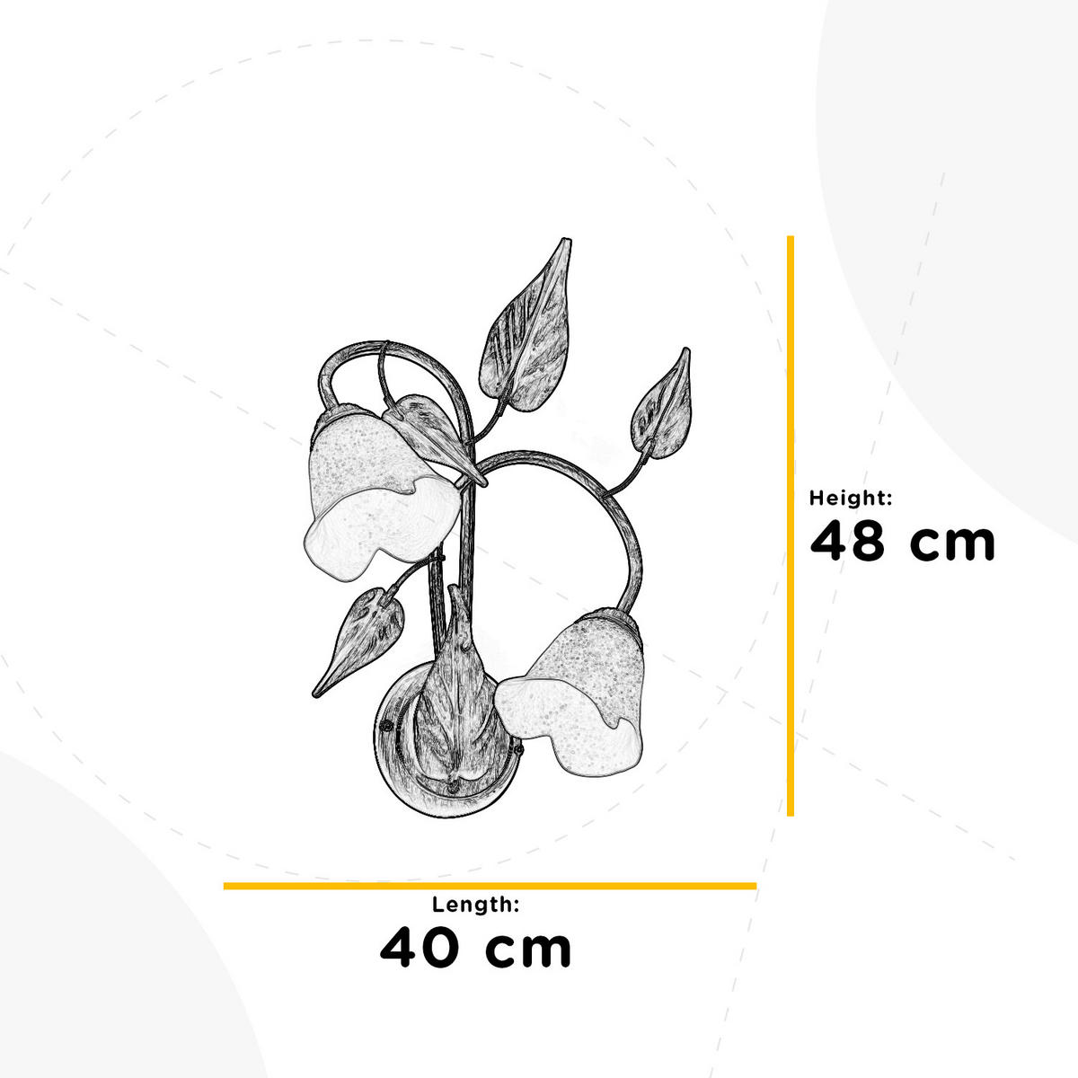 WANDLEUCHTE 40/48 cm   - Bronzefarben/Olivgrün, ROMANTIK / LANDHAUS, Glas/Metall (40/48cm)