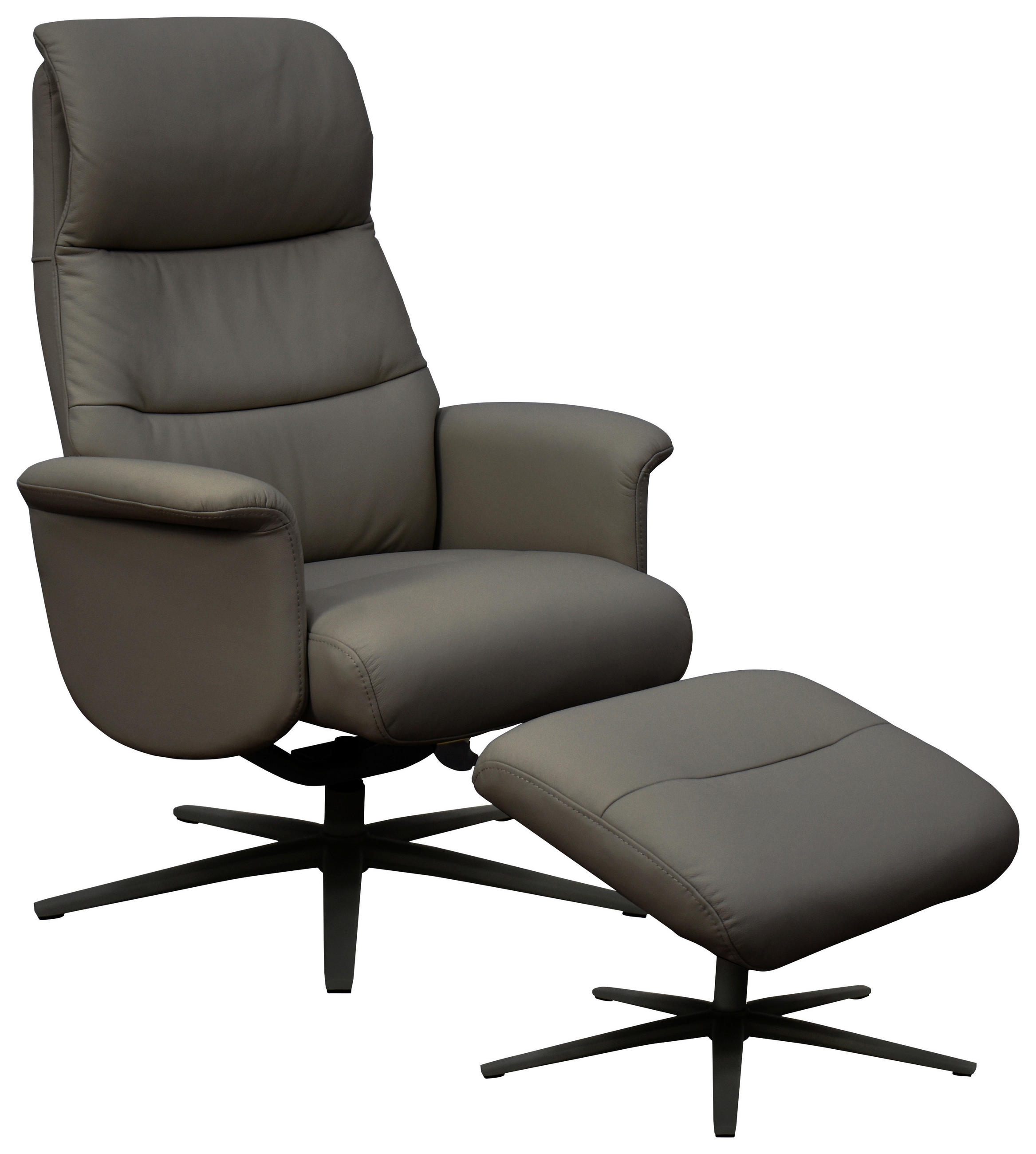 RELAXSESSELSET Lederlook Echtleder    - Schwarz/Braun, Design, Leder/Textil (76/107/79cm) - Livetastic